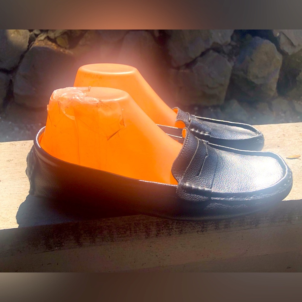 ARTISURE Penny Loafers Real Leather Driving Moccasins Boat Shoes Black Sz 10